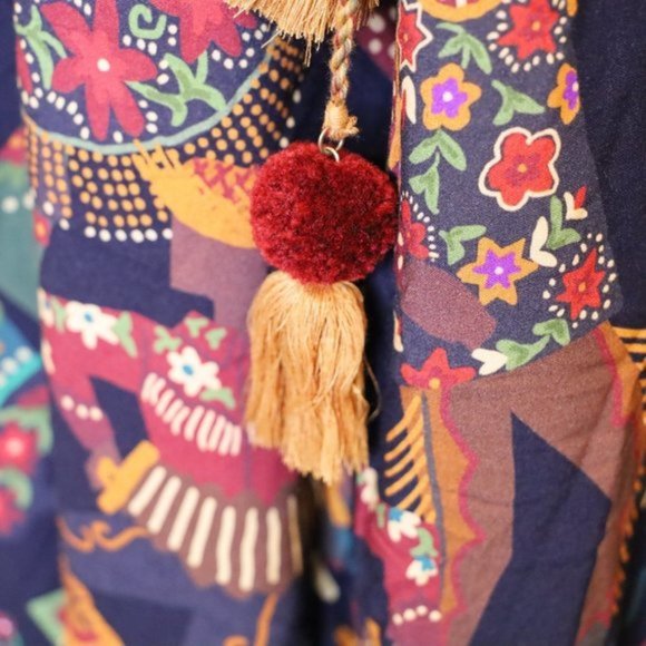 SOLD - Anthropologie Farm Rio Printed Dancer Tassel Pants Sz S - Picture 8 of 8